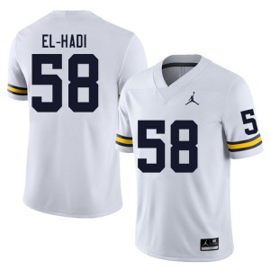 Men Giovanni El-Hadi White Michigan Wolverines #58 College Football University Jerseys