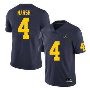 Men Andrew Marsh Navy Michigan Wolverines #4 College Football Stitched Jerseys