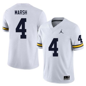 Men Andrew Marsh White Michigan Wolverines #4 College Football Game Jersey
