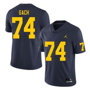 Men Avery Gach Navy Michigan Wolverines #74 College Football Official Jerseys