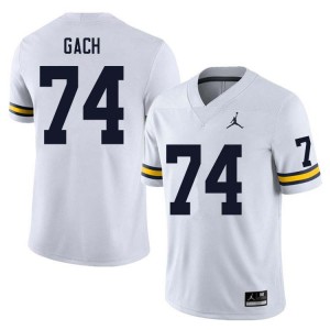 Men Avery Gach White Michigan Wolverines #74 College Football Player Jerseys