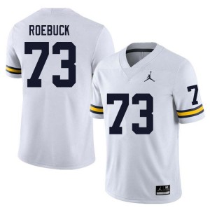 Men Ben Roebuck White Michigan Wolverines #73 College Football Embroidery Jersey