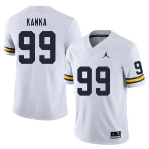 Men Bobby Kanka White Michigan Wolverines #99 College Football Game Jerseys