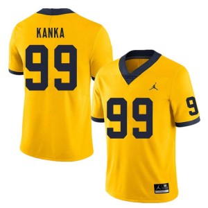 Men Bobby Kanka Yellow Michigan Wolverines #99 College Football NCAA Jersey
