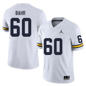 Men Brooks Bahr White Michigan Wolverines #60 College Football Stitched Jerseys