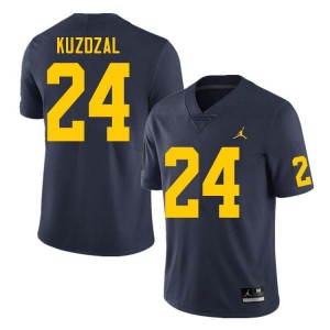 Men Bryson Kuzdzal Navy Michigan Wolverines #24 College Football Alumni Jersey