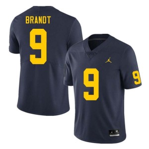 Men Cameron Brandt Navy Michigan Wolverines #9 College Football High School Jersey