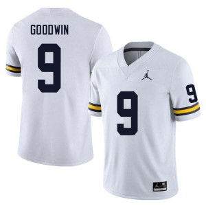Men Channing Goodwin White Michigan Wolverines #9 College Football Embroidery Jersey