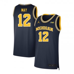 Men Charlie May Navy Wolverines #12 Alumni Jerseys