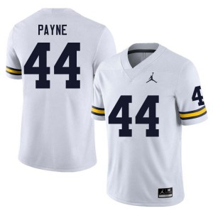 Men Damon Payne White Michigan Wolverines #44 College Football Replica Jersey