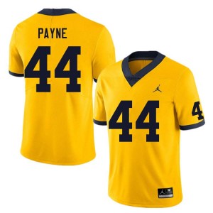 Men Damon Payne Yellow Michigan Wolverines #44 College Football Embroidery Jerseys