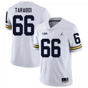 Men Dan Taraboi White Michigan Wolverines #66 College Football 2025-26 Jersey