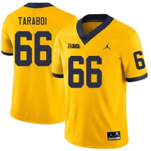 Men Dan Taraboi Yellow Michigan Wolverines #66 College Football High School Jerseys