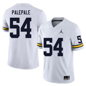Men Deyvid Palepale White Michigan Wolverines #54 College Football Limited Jerseys