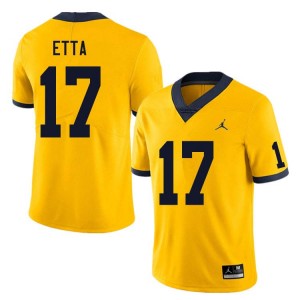 Men Enow Etta Yellow Michigan Wolverines #17 College Football Stitched Jerseys