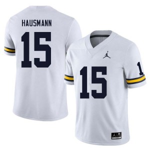 Men Ernest Hausmann White Michigan Wolverines #15 College Football 2025-26 Jerseys