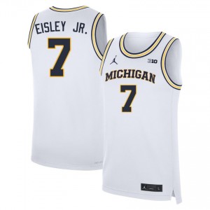 Men Howard Eisley Jr. White Michigan #7 Embroidery Jersey