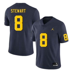 Men I'Marion Stewart Navy Michigan Wolverines #8 College Football Player Jersey