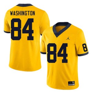 Men Jacob Washington Yellow Michigan Wolverines #84 College Football 2025-26 Jersey