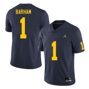 Men Jaishawn Barham Navy Michigan Wolverines #1 College Football High School Jersey