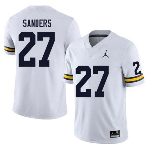 Men Jayden Sanders White Michigan Wolverines #27 College Football University Jerseys