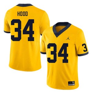 Men Jaydon Hood Yellow Michigan Wolverines #34 College Football Limited Jersey