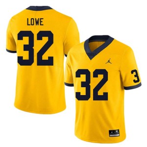 Men Jeremiah Lowe Yellow Michigan Wolverines #32 College Football Alumni Jersey
