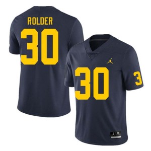 Men Jimmy Rolder Navy Michigan Wolverines #30 College Football Game Jersey