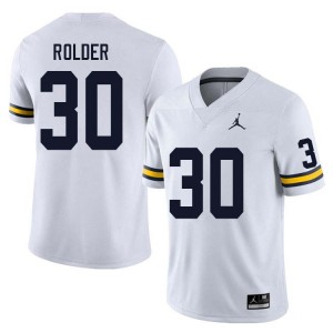 Men Jimmy Rolder White Michigan Wolverines #30 College Football NCAA Jerseys