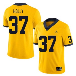 Men Julius Holly Yellow Michigan Wolverines #37 College Football High School Jerseys
