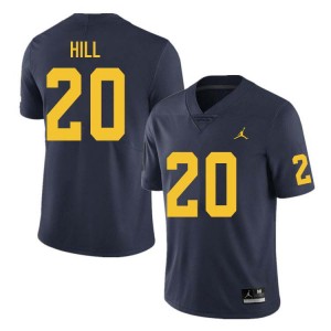 Men Jyaire Hill Navy Michigan Wolverines #20 College Football Limited Jerseys