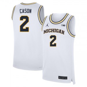 Men L.J. Cason White Michigan Wolverines #2 Player Jersey