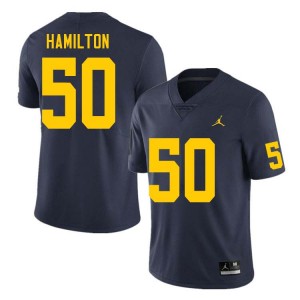 Men Luke Hamilton Navy Michigan Wolverines #50 College Football Player Jerseys