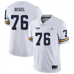 Men Manuel Beigel White Michigan Wolverines #76 College Football Official Jerseys