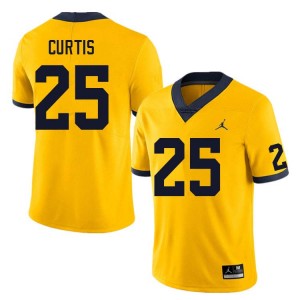 Men Mason Curtis Yellow Michigan Wolverines #25 College Football Alumni Jerseys