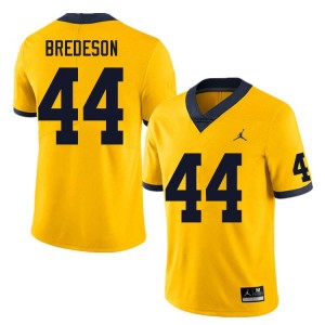 Men Max Bredeson Yellow Michigan Wolverines #44 College Football University Jerseys