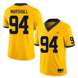 Men Nate Marshall Yellow Michigan Wolverines #94 College Football 2025 Jersey