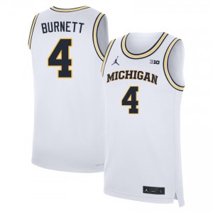 Men Nimari Burnett White Michigan Wolverines #4 Alumni Jerseys