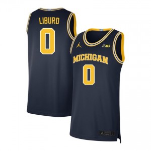 Men Ricky Liburd Navy Wolverines #0 2025-26 Jerseys