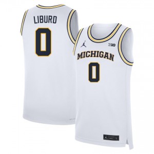 Men Ricky Liburd White Michigan #0 Official Jersey