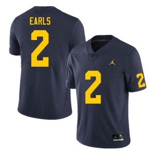 Men Shamari Earls Navy Michigan Wolverines #2 College Football 2025 Jersey