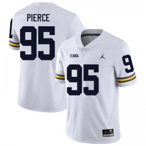 Men Trey Pierce White Michigan Wolverines #95 College Football Alumni Jersey