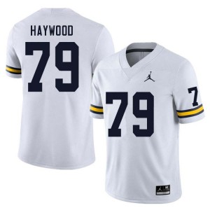 Men Ty Haywood White Michigan Wolverines #79 College Football 2025-26 Jersey
