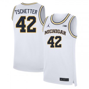 Men Will Tschetter White Michigan #42 Player Jerseys