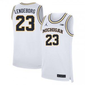 Men Yaxel Lendeborg White Michigan #23 Player Jerseys