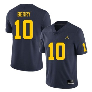 Men Zeke Berry Navy Michigan Wolverines #10 College Football University Jerseys