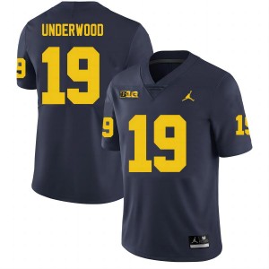 Men Bryce Underwood Navy Michigan Wolverines #19 College Football Official Jerseys