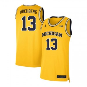 Men Harrison Hochberg Maize University of Michigan #13 Game Jerseys