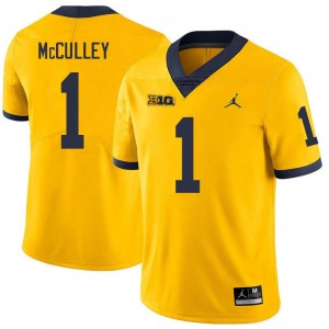 Men Donaven McCulley Yellow Michigan Wolverines #1 College Football 2025 Jerseys