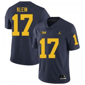 Men Marlin Klein Navy Michigan Wolverines #17 College Football University Jersey